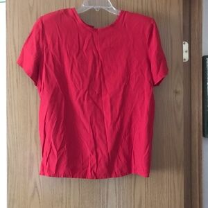 Red business casual blouse